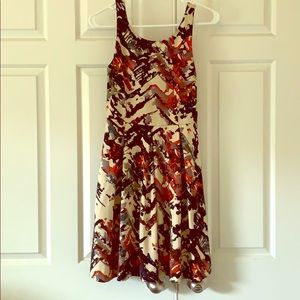 Anthropologie Mauve autumn watercolor dress